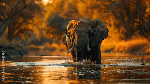 elephant in the water