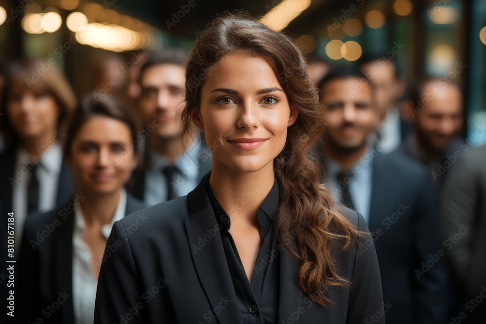 Smiling woman in formal attire at a formal event Smiling woman in formal attire at a formal event