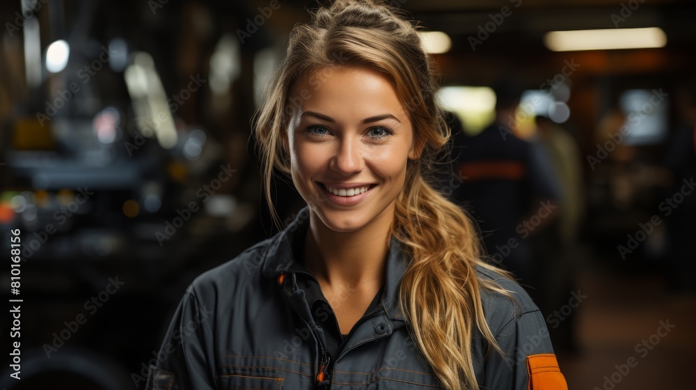Smiling woman in casual outfit Smiling woman in casual outfit