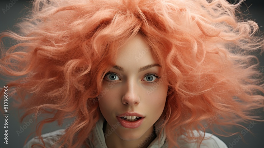 Vibrant red-haired woman with striking blue eyes