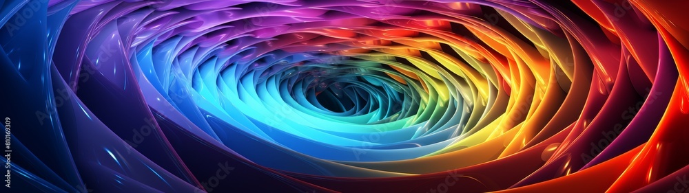 Fototapeta premium Vibrant abstract spiral tunnel