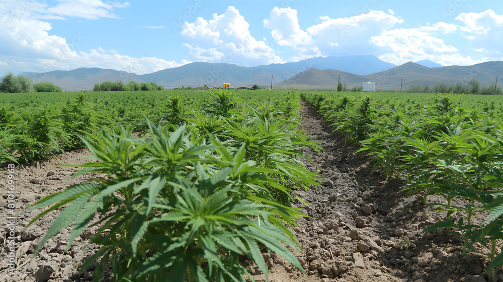 A field of cannabis plants ready for harves A field of cannabis plants ready for harves