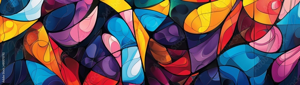 Fototapeta premium colorful abstract painting with bright colors and a variety of shapes