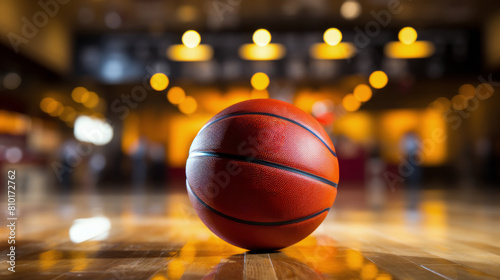 Basketball on Basketball Court
