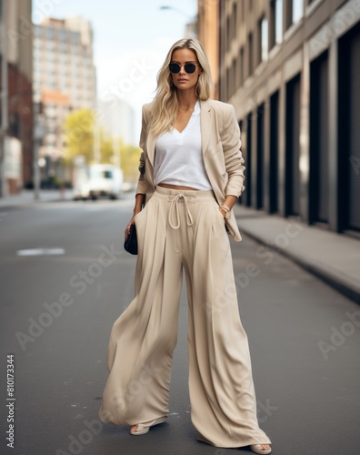 Woman Standing on Side of Street