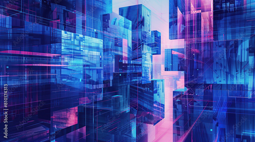 horizontal image of colourful abstract geometric network of shapes background horizontal image of colourful abstract geometric network of shapes background