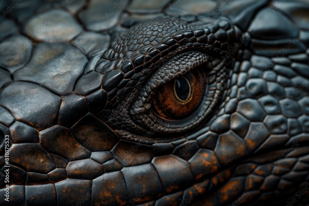 Fototapeta premium Close-up of a reptile eye and textured skin