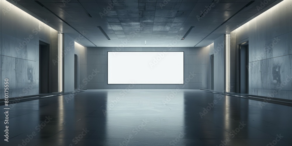 blank billboard in a modern office building interior blank billboard in a modern office building interior