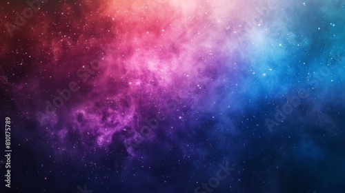 Panorama view Universe with stars, galaxy Cosmos and nebula. Colourful space abstract photorealistic background. Futuristic aesthetic landscape.