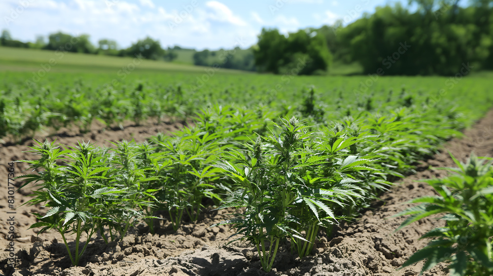 A field of cannabis plants ready for harves