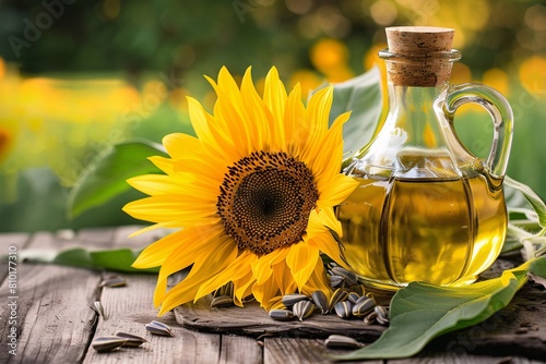 Lose yourself in the elegance of sunflower oil  its refined color and subtle gleam mesmerizing  an ideal choice for screen