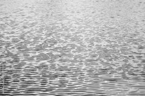 Pond water ripples in black and white for nature background design.