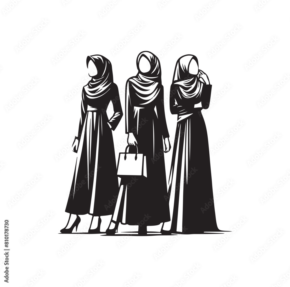 hijab style fashion vector illustration 
design silhouette style