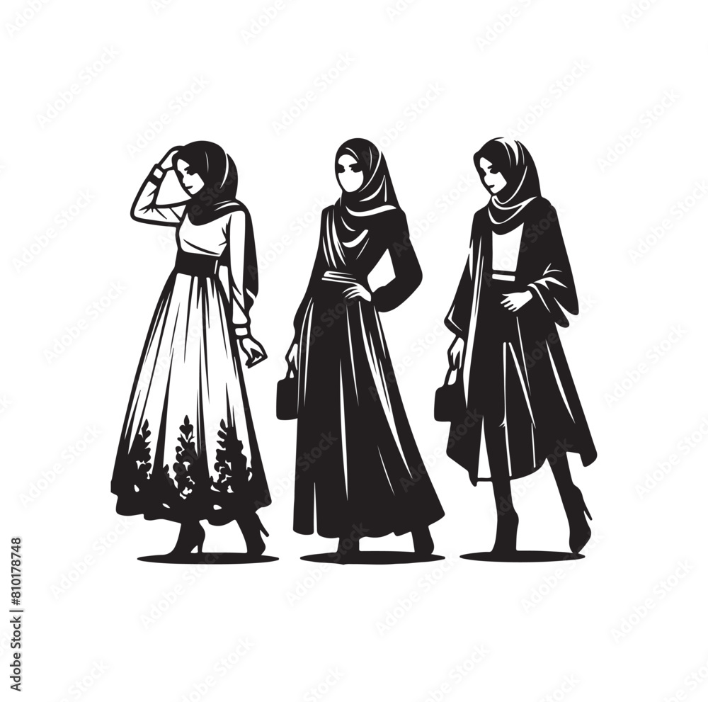 hijab style fashion vector illustration
design silhouette style hijab style fashion vector illustration
design silhouette style