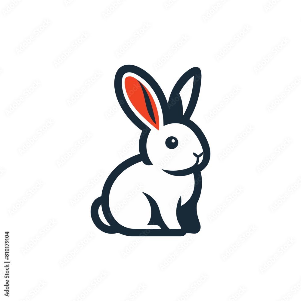 Fototapeta premium Rabbit shaped mascot logo for skin care products company. modern flat color