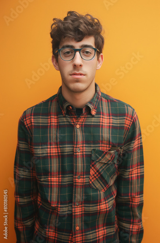 cool nerd wearing plaid