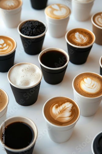 Table Filled With Cups of Coffee