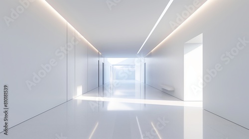 Contemporary Minimalist Corridor with Soft Lighting and Clean Lines