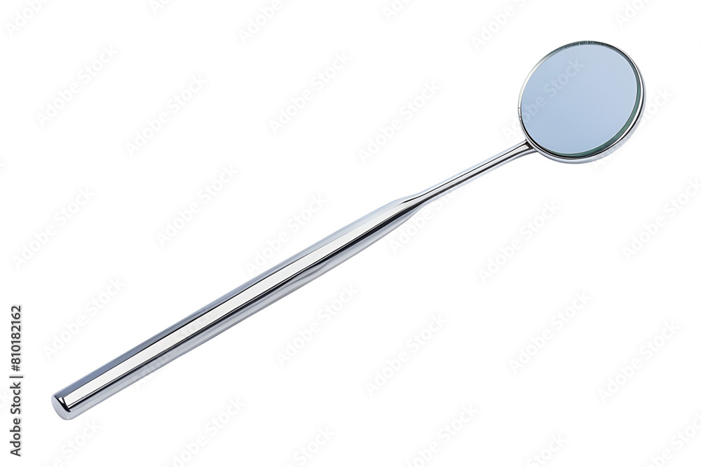 Dental mirror, medical tool for diagnostic tooth, isolated on transparent background. Realistic closeup mirror Dental mirror, medical tool for diagnostic tooth, isolated on transparent background. Realistic closeup mirror