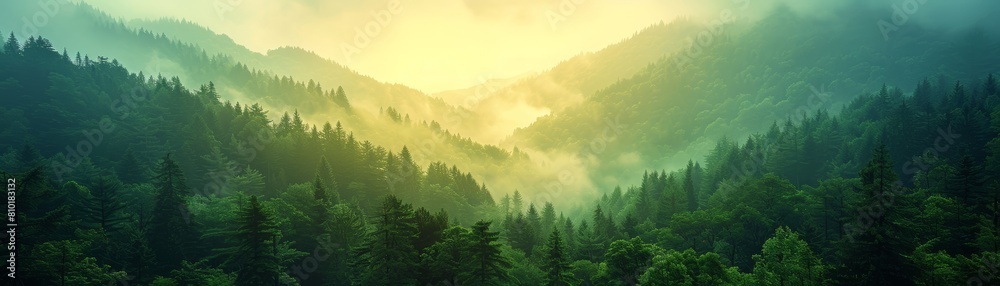 The image is a beautiful landscape of a valley with a river running through it The image is a beautiful landscape of a valley with a river running through it