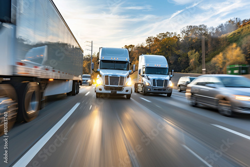 Highway Road Car, Fast Motion Travel, Logistics Business Transportation