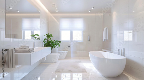 Interior of stylish clean bathroom