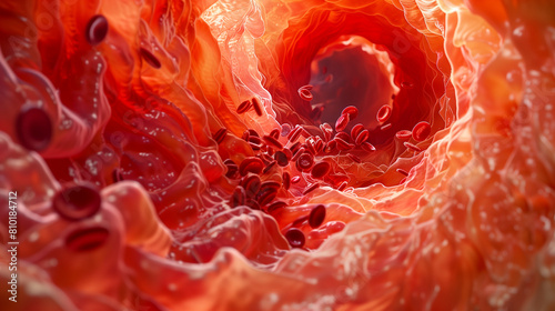 Dynamic Swirl of Erythrocytes in Blood Vessel
