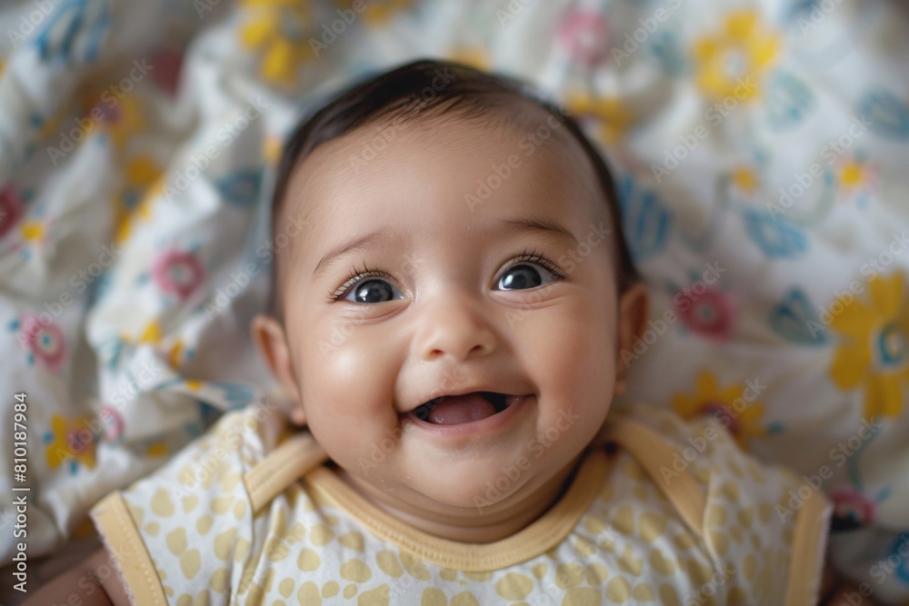 Sweet innocence captured in a baby's playful expression Sweet innocence captured in a baby's playful expression