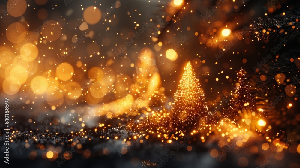 Obraz premium Festive winter wonderland with sparkling lights