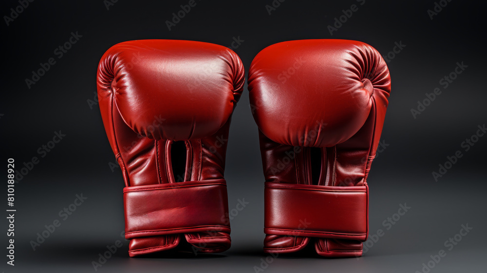 Red Boxing Gloves on Black Background