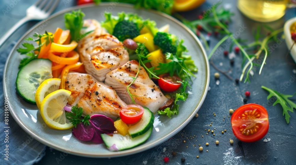 Selection of healthy food, fruits, vegetables and meat food Selection of healthy food, fruits, vegetables and meat food