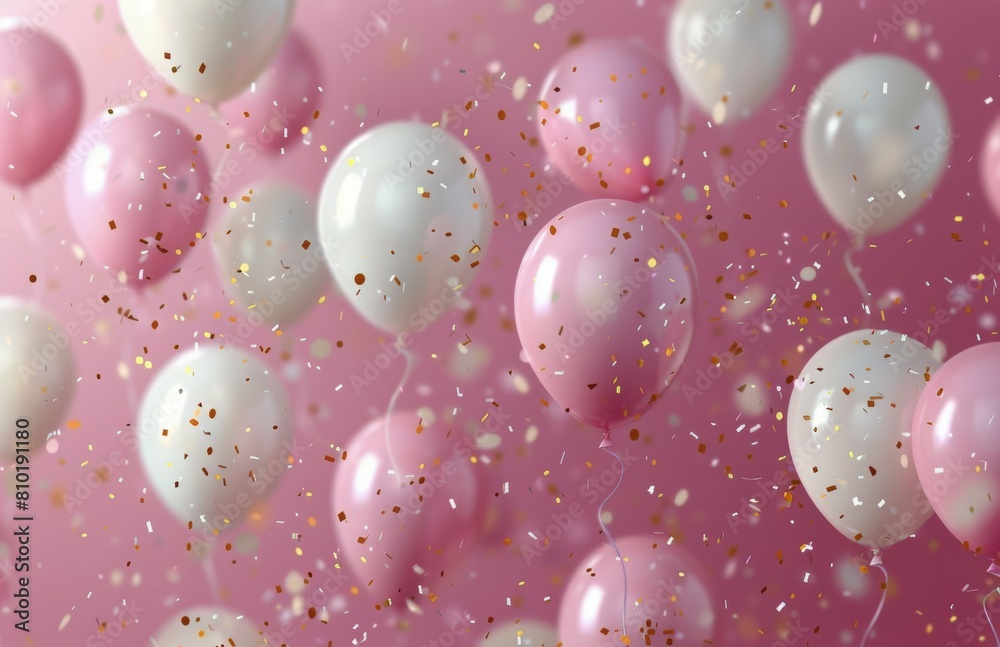 Pink and White Balloons Floating in the Air Pink and White Balloons Floating in the Air