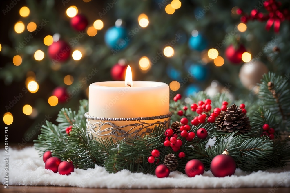 Feierabend bei Kerzenschein mit weihnachtlicher Dekoration