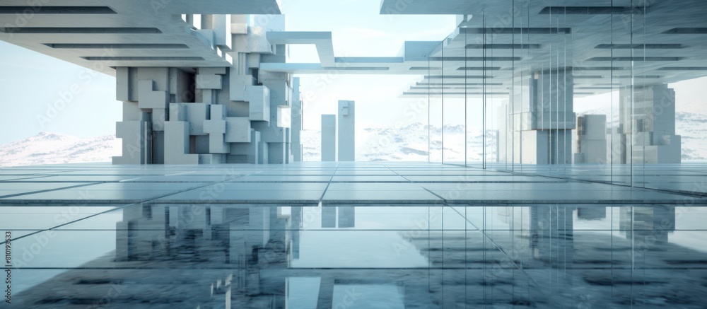 Fototapeta premium abstract glass building tunnel