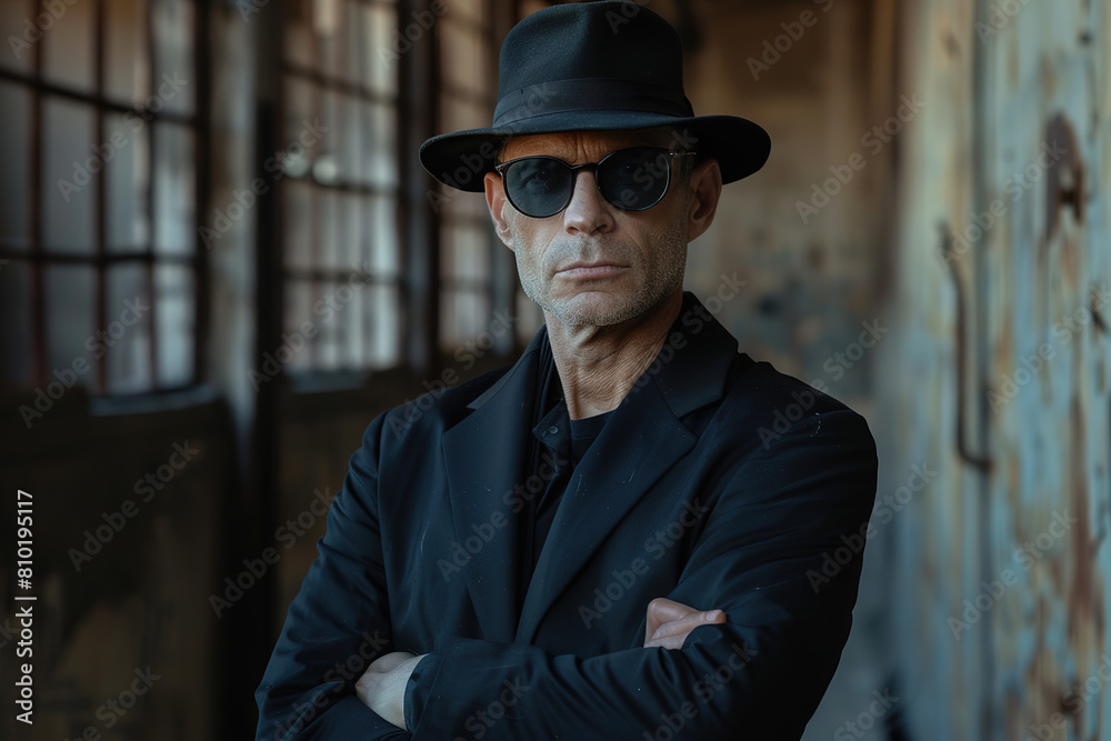 portrait of man with black hat, with various expressions, focal points and backgrounds. portrait of man with black hat, with various expressions, focal points and backgrounds.