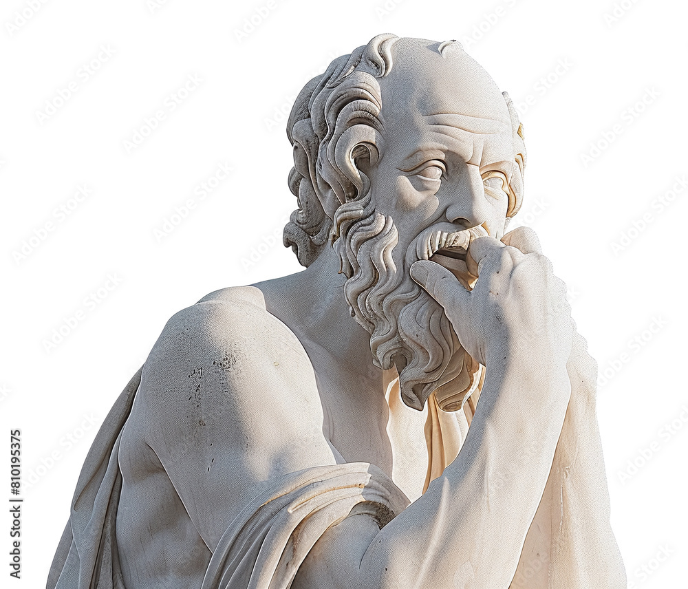 Classic Statue of Socrates, Greek Philosopher in Contemplation