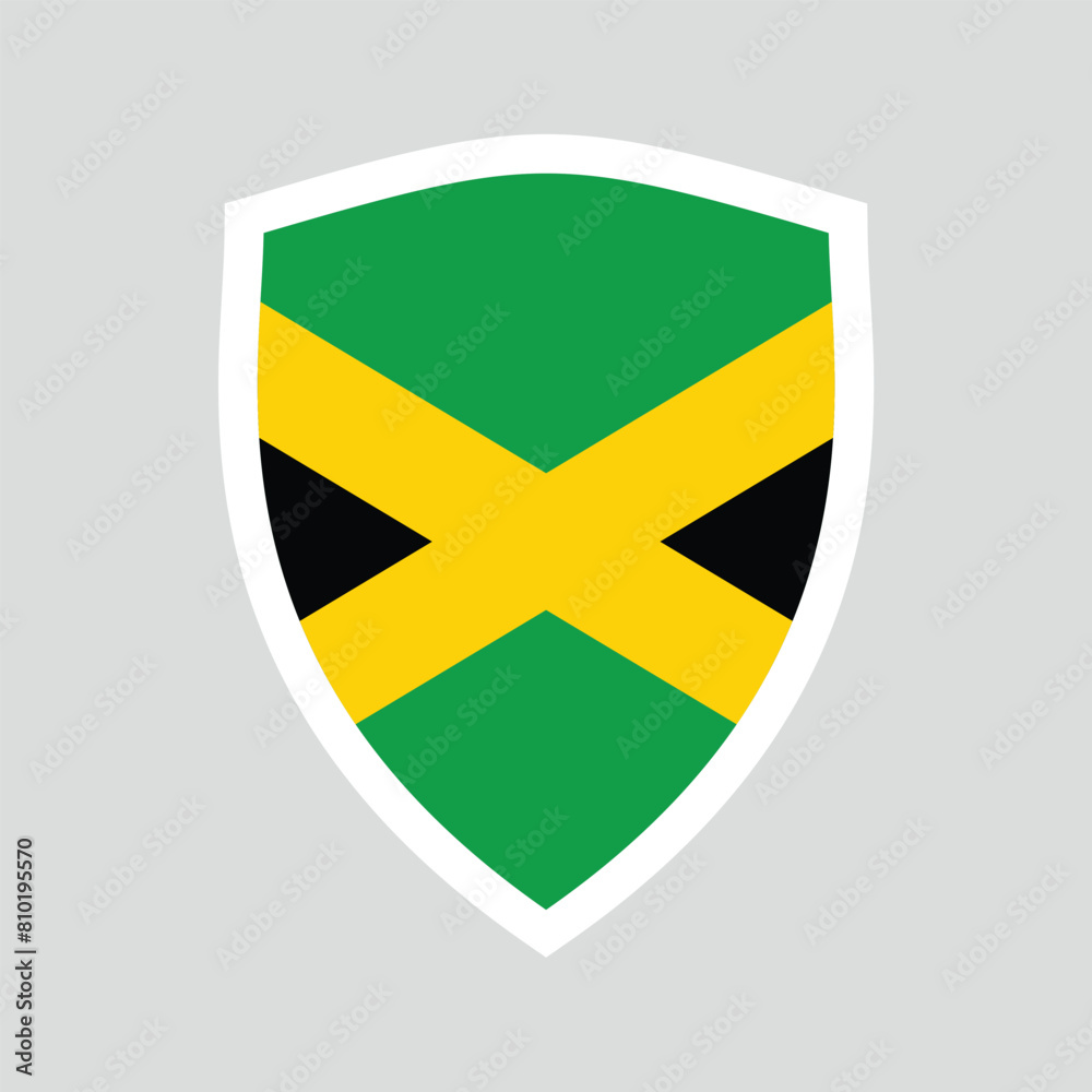 Fototapeta premium Jamaica Flag in Shield Shape Frame
