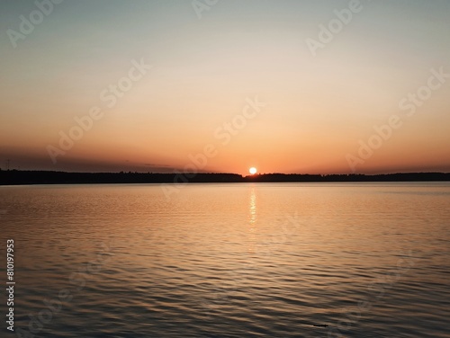 calm quiet sunset on the sea