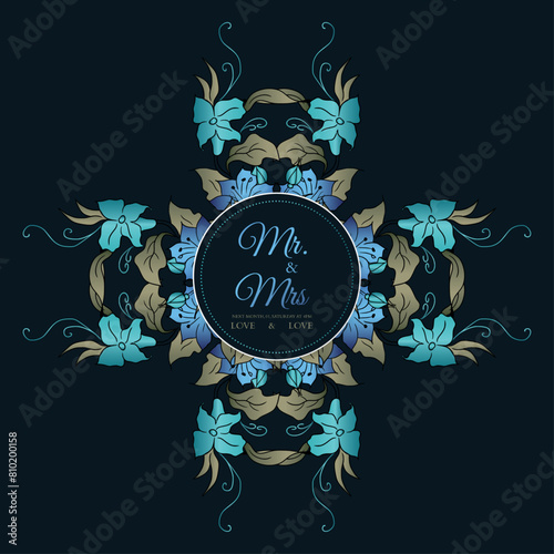 Wedding invitation cards with floral elements