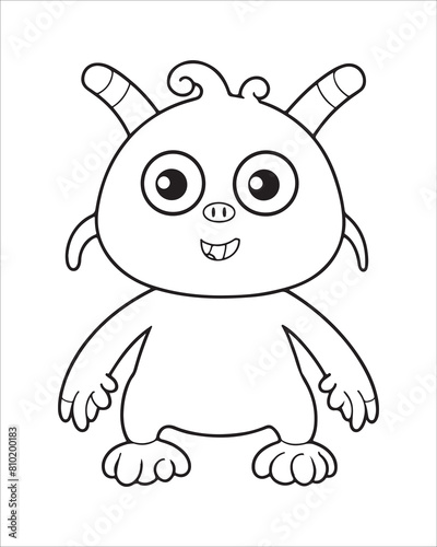 Monster Coloring Pages, Monster vector, Monster illustration, Doctors Coloring Book, Monster Coloring Book For Kids, Monster Coloring Pages, Cute Monster Coloring Book For Kids, Cute Monster.