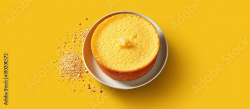 pieces of yellow cake on a plate photo