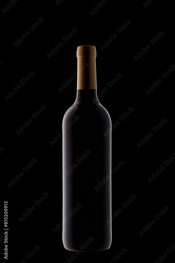 Bottle of wine with beautiful highlights on a black background Bottle of wine with beautiful highlights on a black background