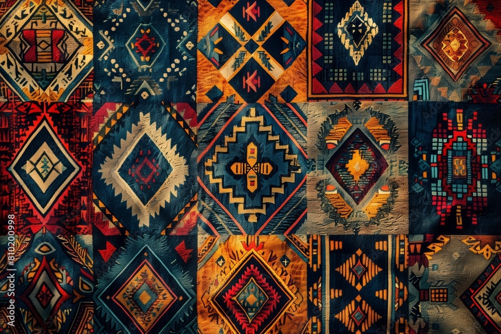 Ethnic patterns with rich textures and cultural elements 