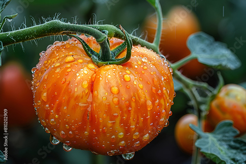 Ugly Fruit of a Ripening Tomato on a Branch in a Garden,
Vegetables organic, Tomatoes growing on a branch at Doi Ang Khang, Chiang Mai Province, Thailand
 photo