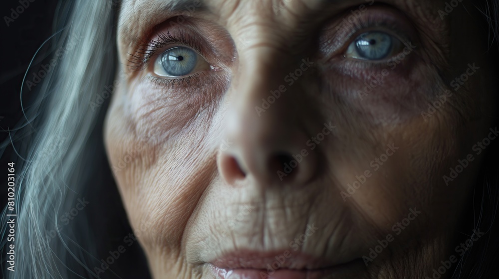 close up portrait of a senior woman close up portrait of a senior woman