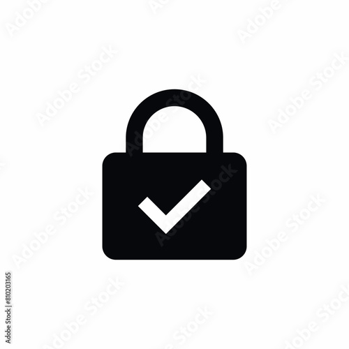 lock tick check mark icon