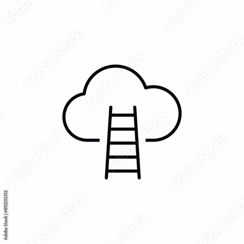 cloud ladder sky success icon