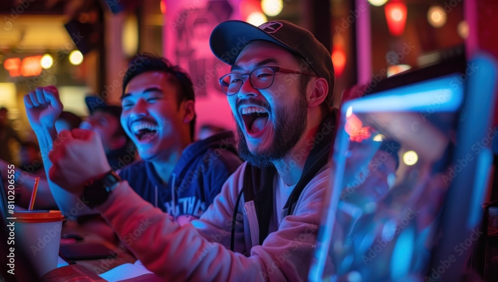 Capture the excitement of a product launch as developers celebrate the culmination of months of hard work, their faces illuminated by the glow of computer screens. Capture the excitement of a product launch as developers celebrate the culmination of months of hard work, their faces illuminated by the glow of computer screens.