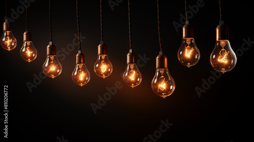light bulb on a black background