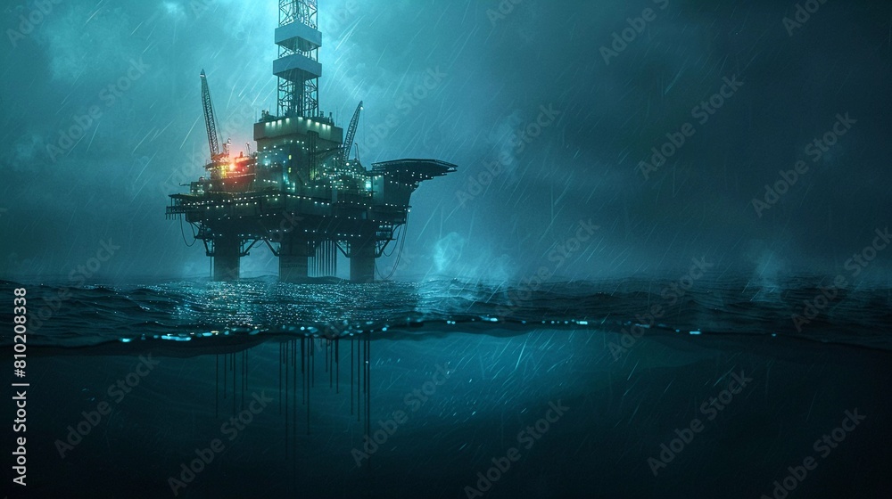 Extracting the Deep: Offshore Oil Rig Pumps Crude Oil from the Ocean Floor Extracting the Deep: Offshore Oil Rig Pumps Crude Oil from the Ocean Floor
